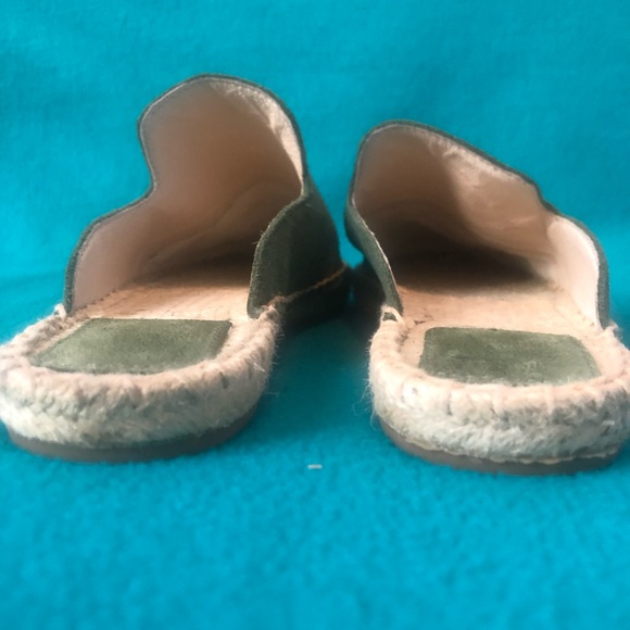 Green Suede Espadrille Mules Sz 7 - Picture 7 of 9
